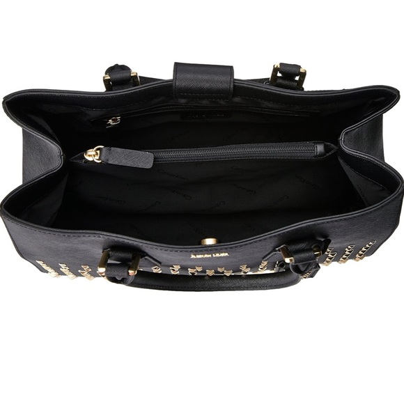 NWOT Calvin Klein Gold Studded Leather Tote - Picture 6 of 13